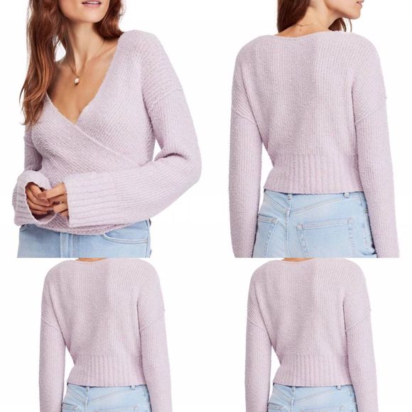 Free People Sweaters - Free People Lilac Sensual Wrap Sweater M